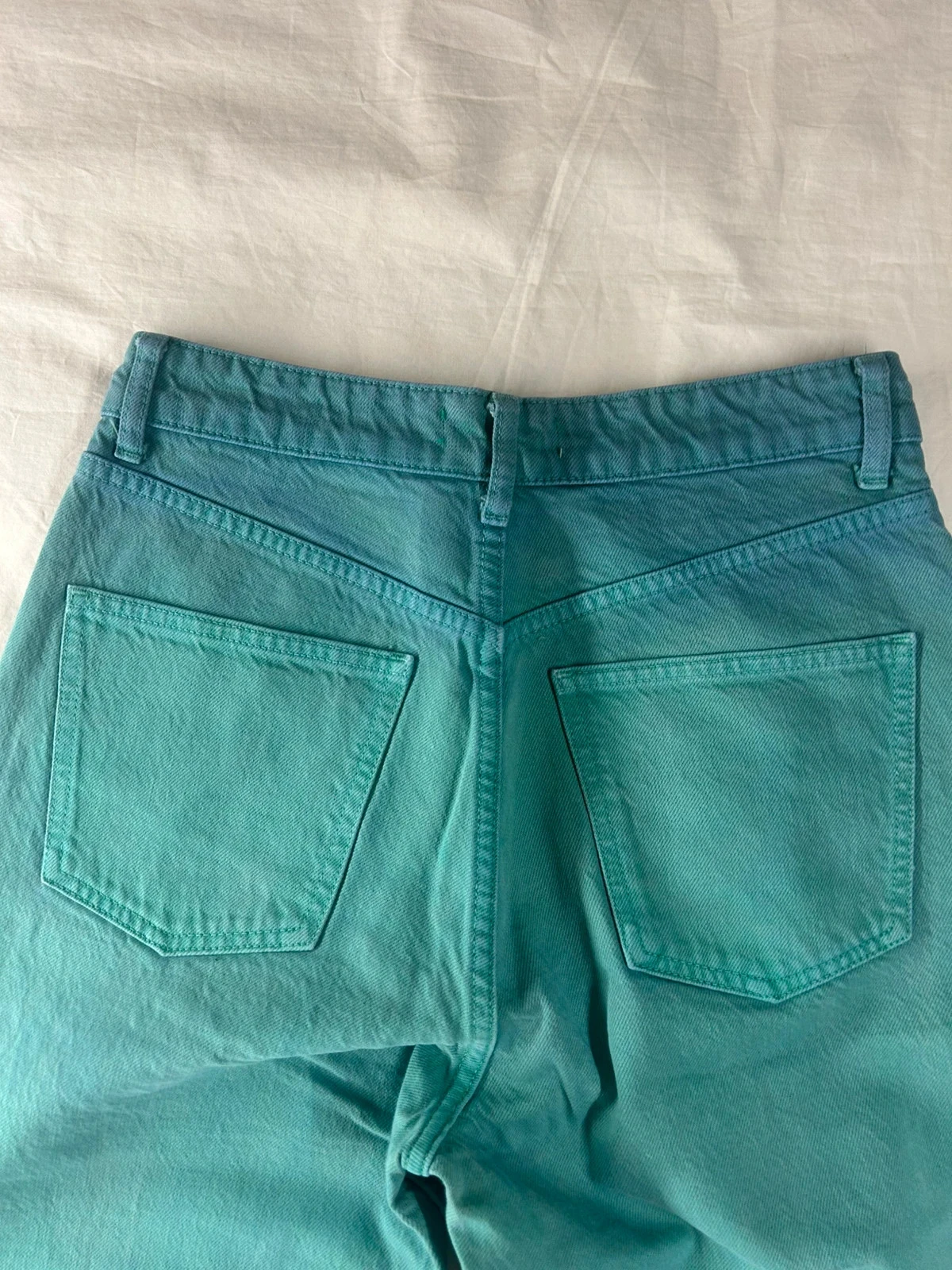 Zara blue green flared wide leg jeans size 38 vintage – photo 15